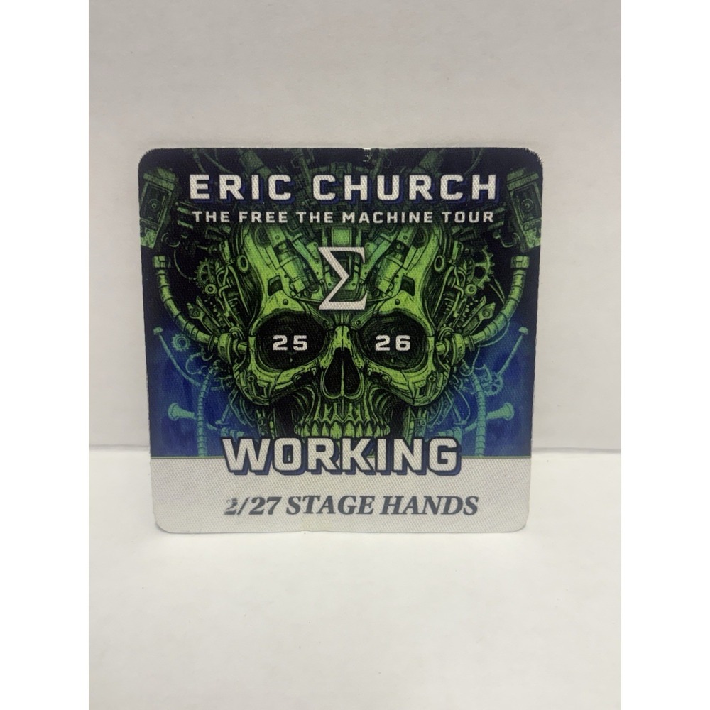 Eric Church The Free‎ The Machine Tour 2025-2026 Backstage Pass Concert Souvenir